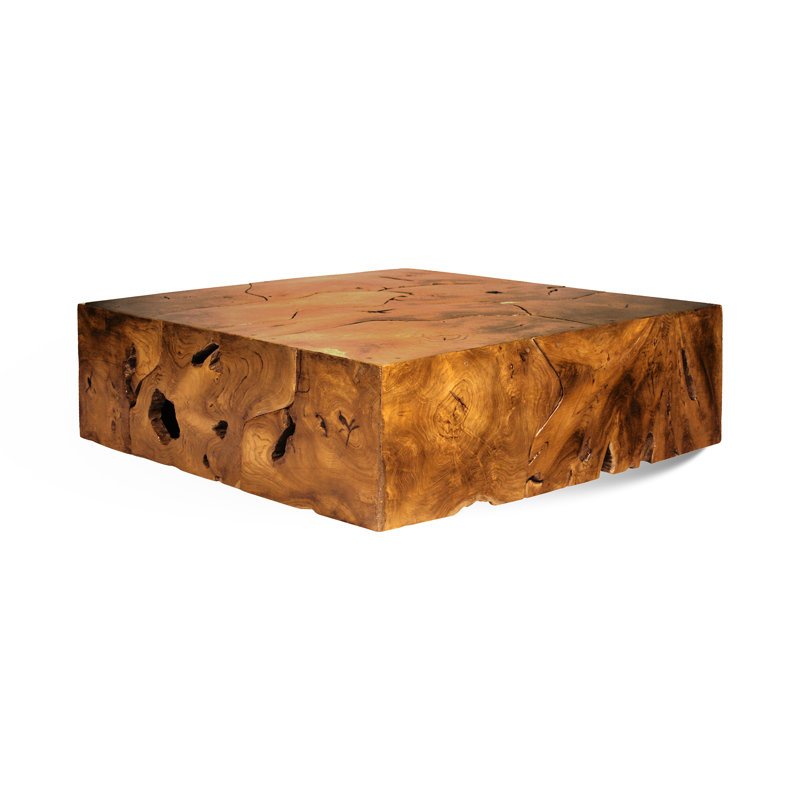 Slice Solid Wood Single Coffee Table, 12.5" H x 39" L x 39" W
