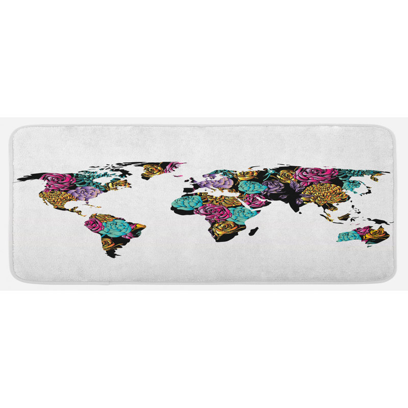 Tapis de cuisine world map
