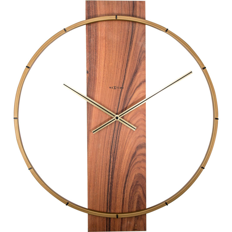 Nextime Carl Wall Clock Black, Brown