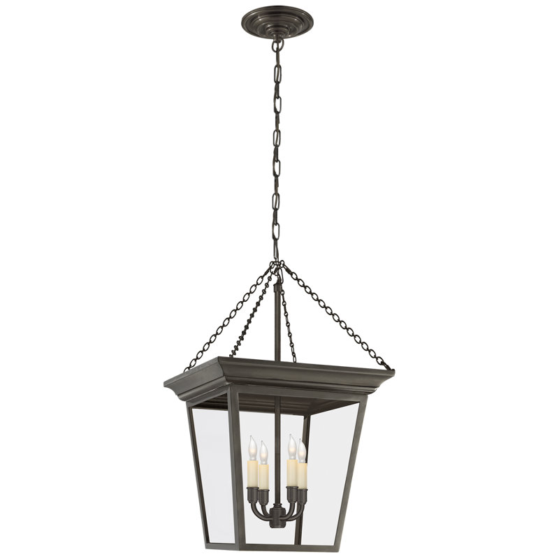 Chapman & Myers Cornice Small Lantern, Bronze, 24" H x 14.5" W x 14.5" D