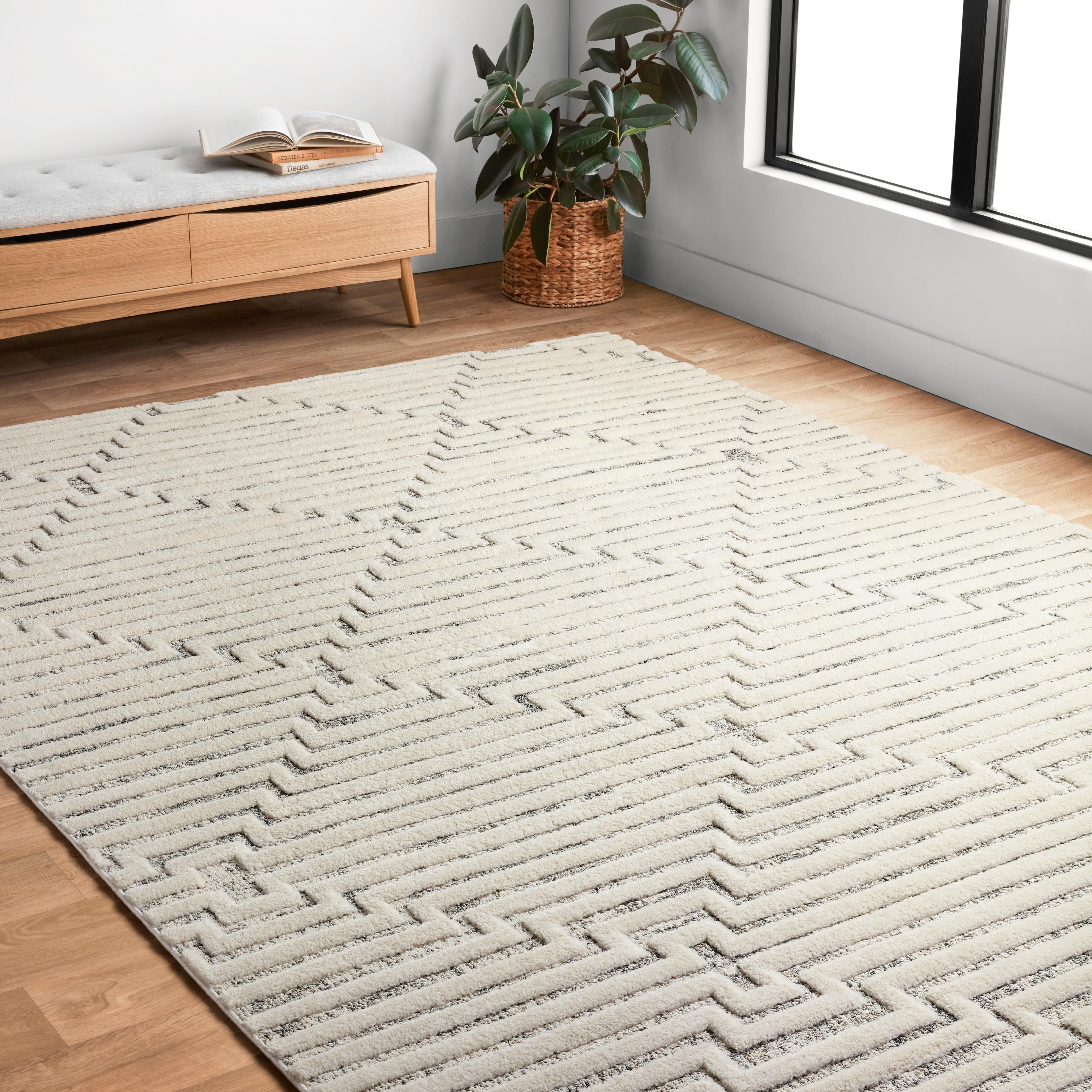 Miles Modern - Gray Ivory - MOD-GEO-GR - ReaLife Machine Washable Rug