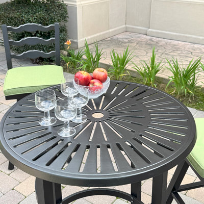 Aluminum 5-Piece Patio Bar Set with 30'' Round Counter Height Bar Table
