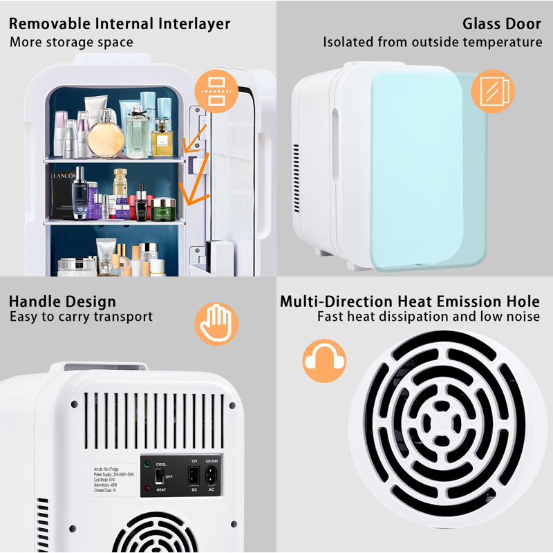 Symple Stuff 10 L Countertop Mini Fridge, White