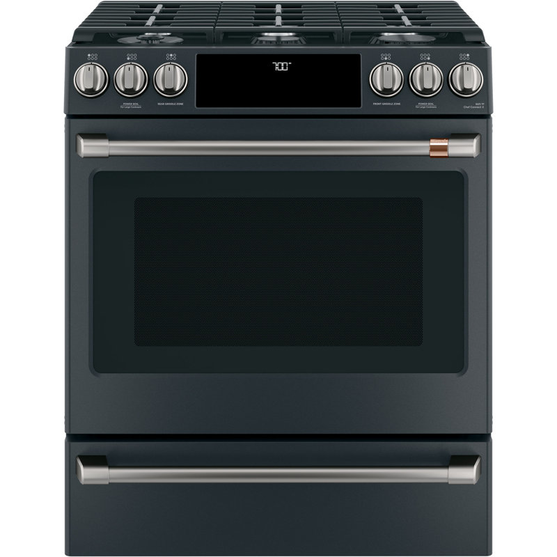 Front Control Gas Range Handle Kit, Brushed Black