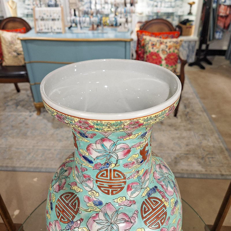Turquoise Longevity Medallion Vase