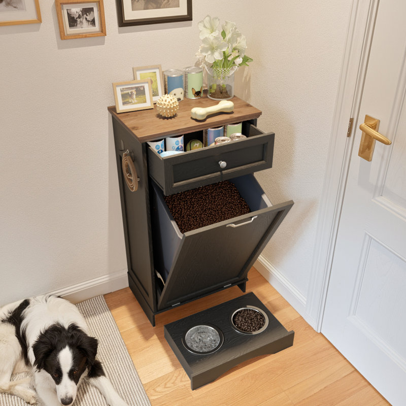 Station d'alimentation pour chien 13 gallons, Noir