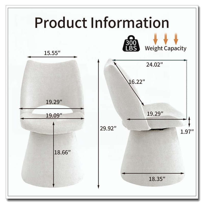 Chaise d'appoint rembourrée, Blanc cassé