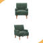 Chaise d'appoint moderne avec velours côtelé large de 2 po de largeur, pieds en bois massif de 9 po et fauteuil rembourré confortable-1840393345