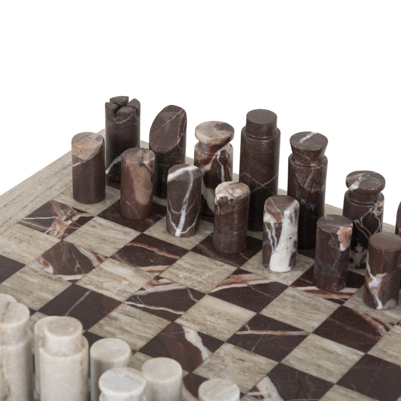 Stone Chess Set-Antique White Marble