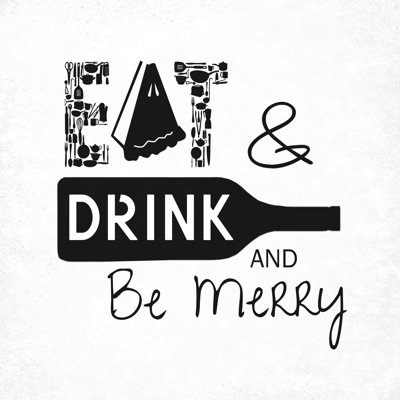 Eat Drink Happy - Wrapped Canvas Print
