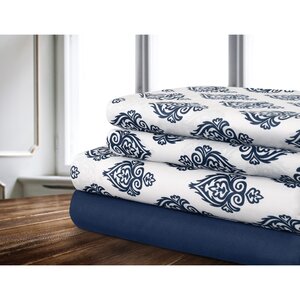 Damask Microfiber Sheet Set