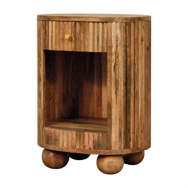 Solid Wood Soba Ball Open Slot Bedside