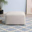 Canapé-repose-pieds, tissu chenille beige L 29,92 po x l 29,92 po x H 16,73 po (longueur x largeur x hauteur)