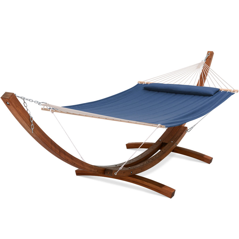 Hamac double avec support Volkrad, Bleu uni