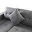 Meuble de salon modulaire avec méridienne en forme de L et porte-gobelet en tissu de lin gris