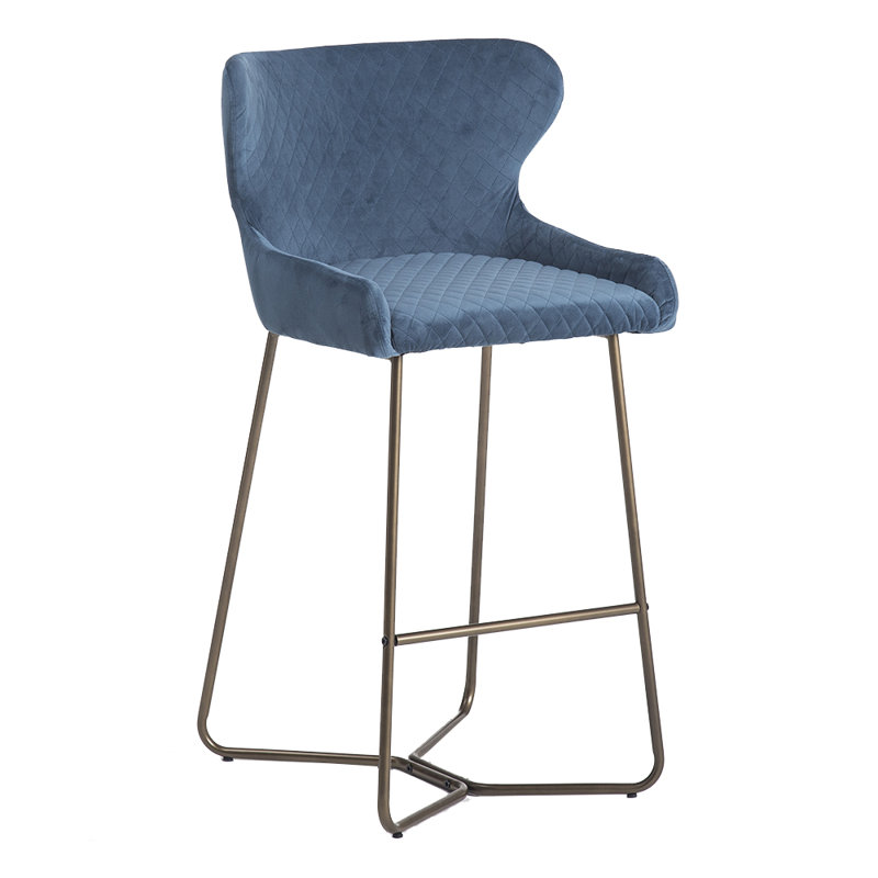 Marazi Upholstered Counter Stool, Blue