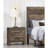 Rustic Brown Nightstand, 2 Drawers With Enticing Metal For Bedroom Ambiance Stylish Hardware-314922505