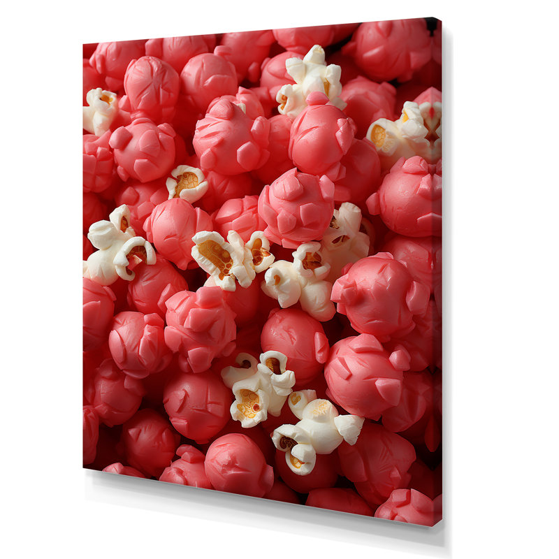 Pink Screen Popcorn Elegance I - Popcorn Wall Art, 44" H x 34" W x 1.5" D