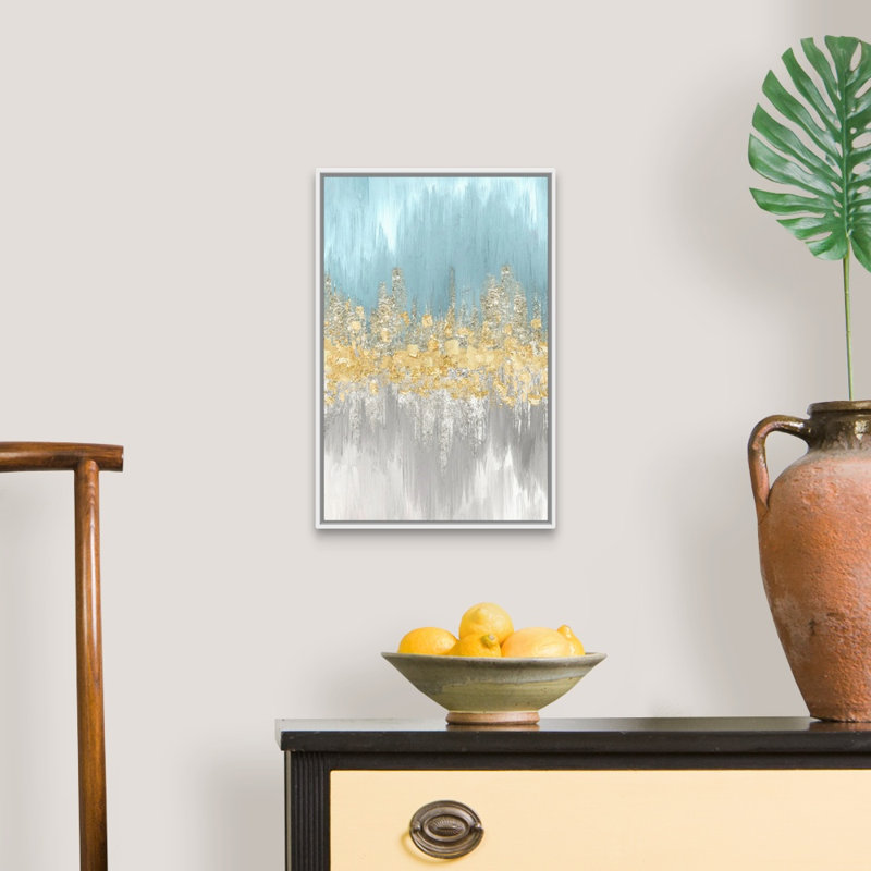 « Neutral Wave longueurs II » par Eva watts, reproduction d’art sur toile, Cadre blanc, H 20 po x l 14 po x P 1,75 po