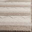 Laine tissée à la main / viscose / coton jacques. Tapis rayé beige-1859237909