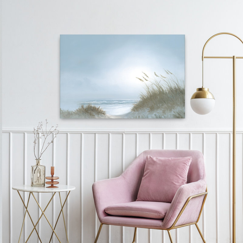 Misty Morning Dunes, art côtier abstrait, H 24 po x l 36 po