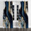 «Abstract Geode Waves Blue V» - Rideau à œillets occultant moderne - 1 panneau