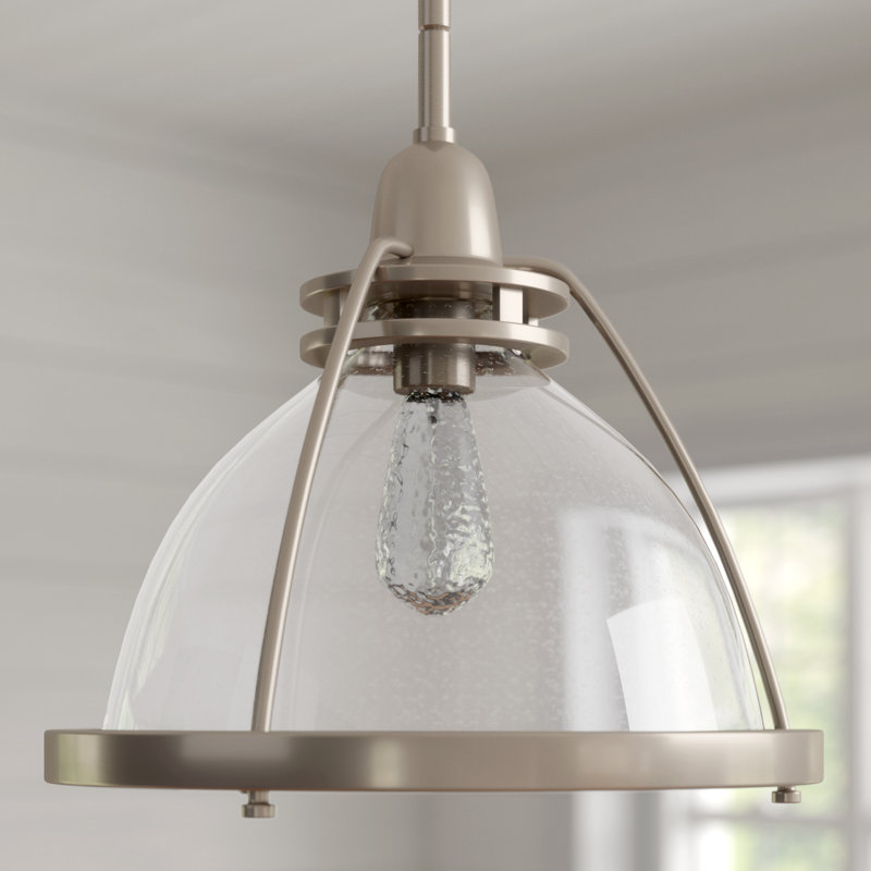 Suspension solaire Kichler 43738NBR Silberne 100W 1 Lumière et lait naturel, H 10 po x l 10 po x p 10 po, Laiton naturel