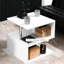 Table de bout de 20 po avec tablette de rangement, table d'appoint en forme de S moderne et chic, rangement latéral moderne et élégant