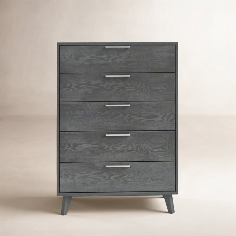 Commode à 5 tiroirs Glow, Gris délavé