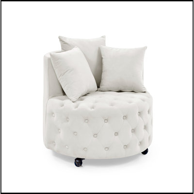 Chaise d'appoint pivotante rembourrée comprenant 3 coussins