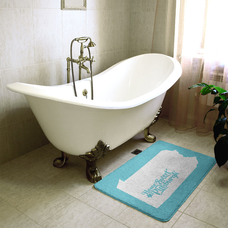 Tapis pour salle de bain pittsburgh pennsylvanie, l 17 po x L 21 po, Bleu sarcelle