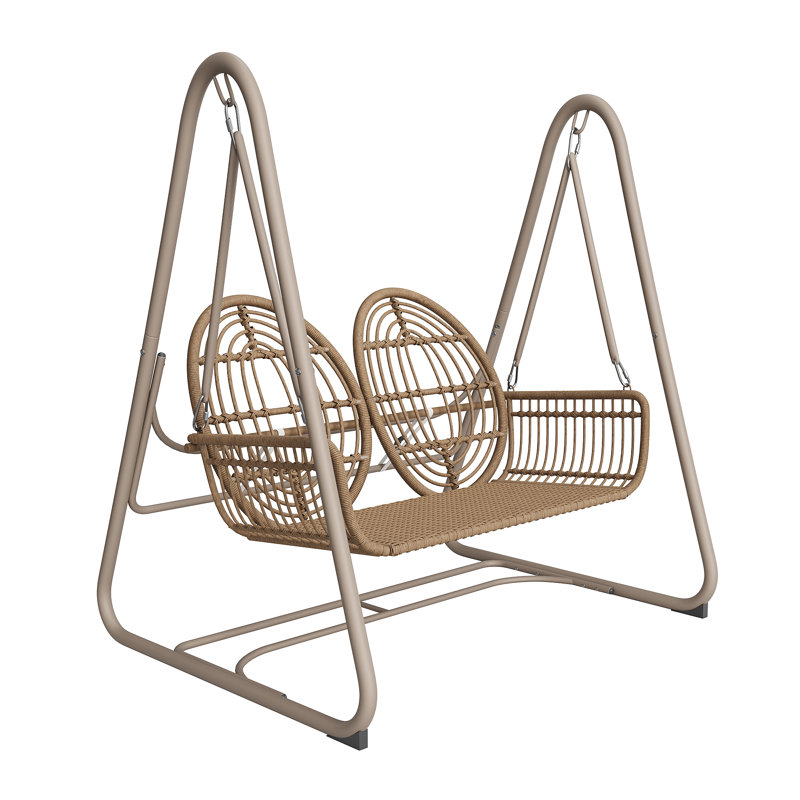 2 Person Porch Swing, Yellow, Beige