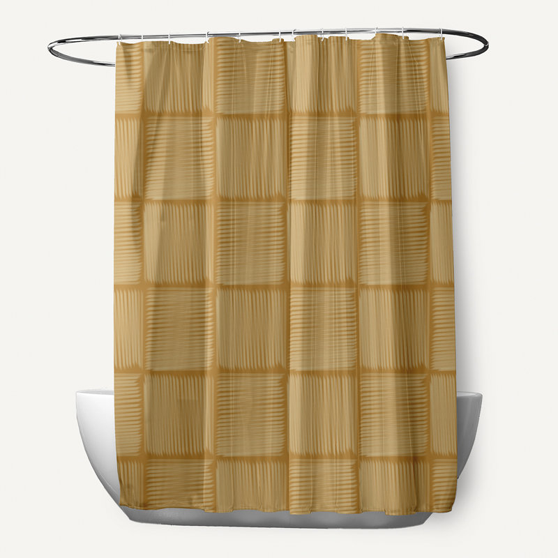 Urijah Floral Shower Curtain, Gold