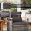 Ensemble bistro de patio 3 pièces avec coussins, mobilier d'extérieur gris pour porche 3 dans les coussins et le jardin