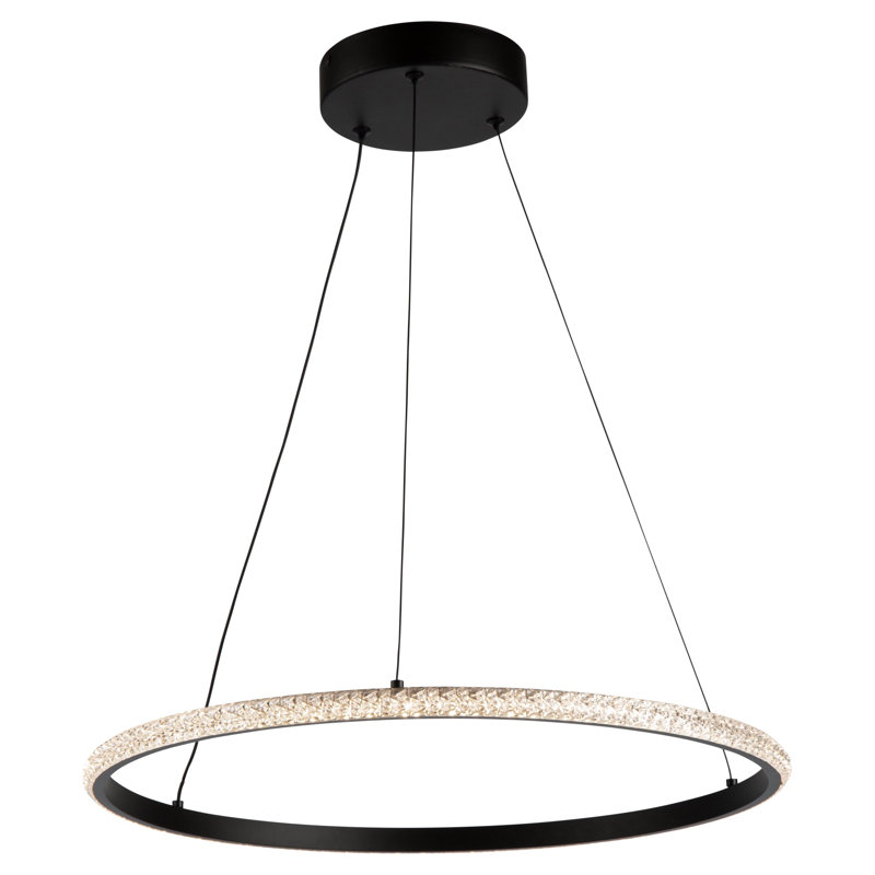 Luminaire suspendu DEL 30 W noir, H 0,79 po x l 19,7 po x P 19,7 po