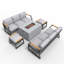 Ensemble de conversation en osier / rotin pour 8 personnes avec coussins Isidore-1614009855