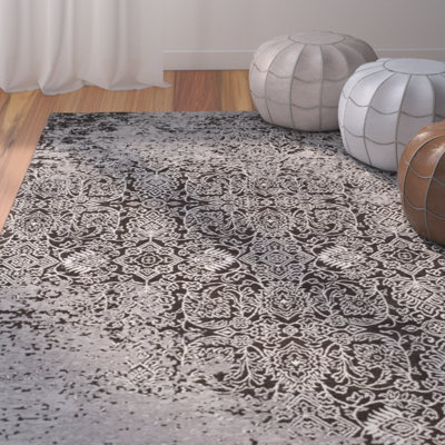 Tapis abstrait argent / brun