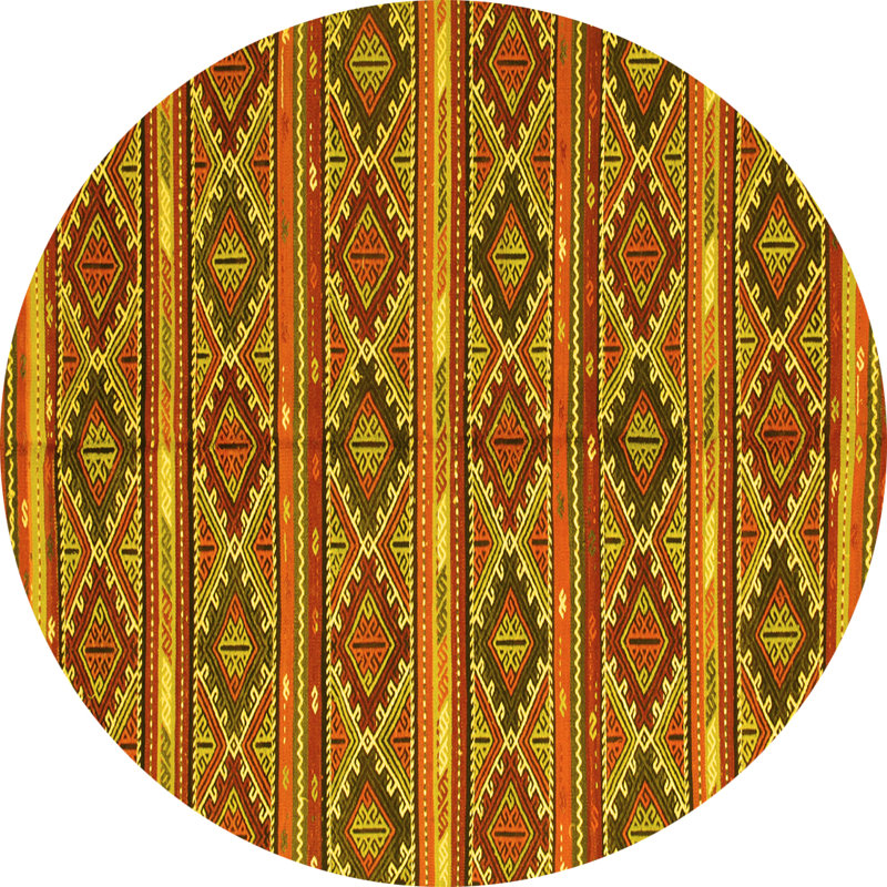 Washable Oriental Indoor Rug, Round 5'