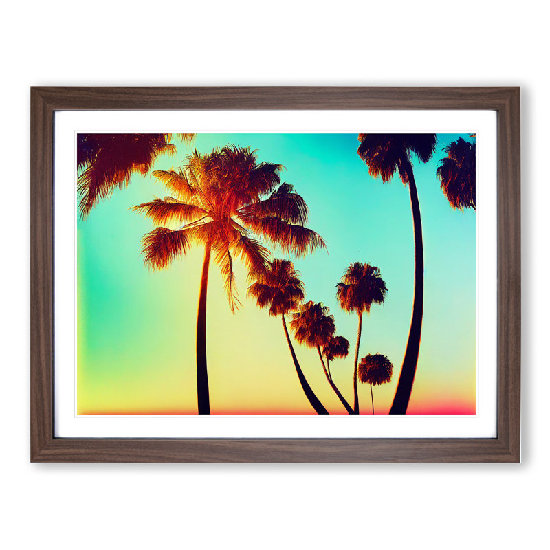 Ultimate Palm Trees - Framed Print, 34cm H x 46cm W x 2cm D, Walnut Framed