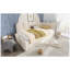 Lit de jour double coffre capitonné avec rangement hydraulique, canapé-lit en velours avec cadre à lattes métalliques, beige (matelas non inclus)
