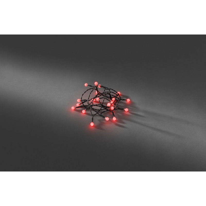422cm LED Battery Powered 50 - Bulb Wide Angle LED String Light, Red, 392 cm