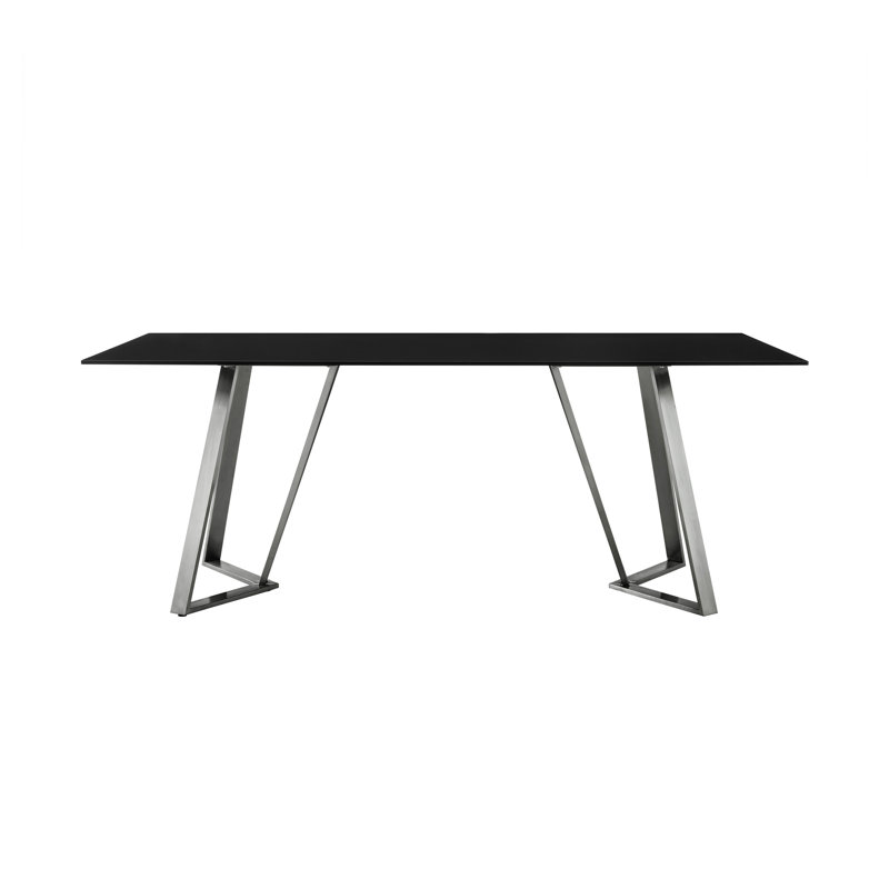 Tyreece Glass Top Metal Base Dining Table