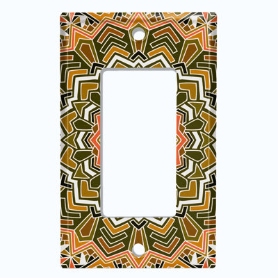 Élégante plaque murale berçante à carreaux fleurs Mandala