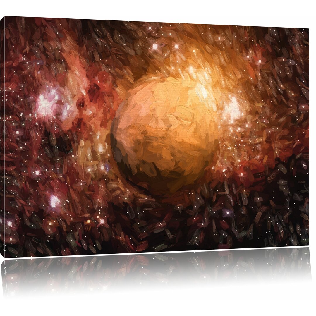 Leinwandbild "Planet Mars im Universum", Grafikdruck