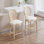 French Country Upholstered Dining Chairs with Nature Rattan Round Back, Set of 2