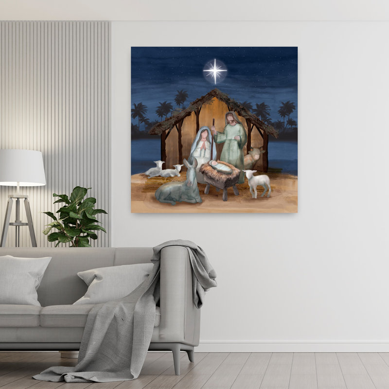 Starry Night Nativity 1 Piece Wrapped Canvas Wall Art, 121.92cm H x 121.92cm W