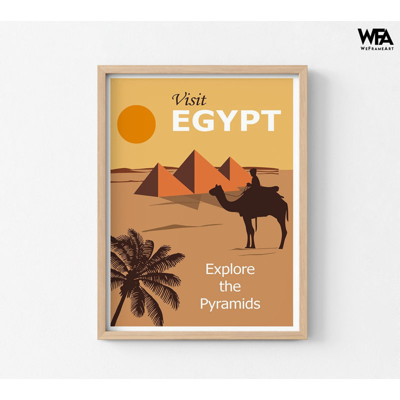 Égypte, affiche de voyage, affiche égyptienne, affiche de voyage, Tanné, Reproduction encadrée sans passe-partout