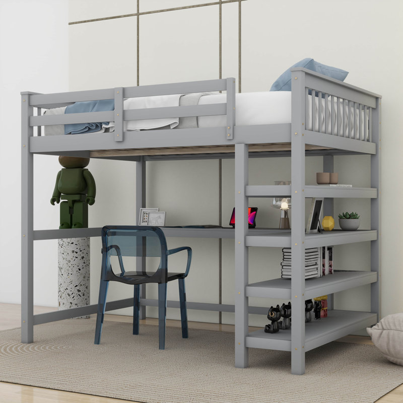 Lit mezzanine double Eleanor Kids, gris