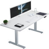 VIVO Single Motor Electric Desk with Push Button Memory Controller