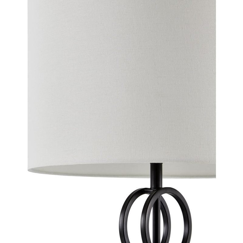 Parham Table Lamp, Black/Gray, White